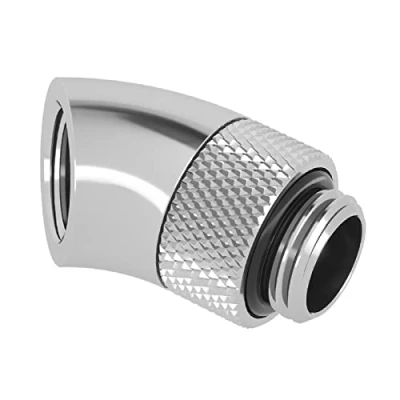 Image of Barrow G1/4 Male Rotary to 45 Degree Female Angle Shiny Silver