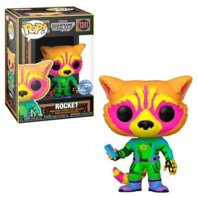 Image of Funko Pop! Guardians of The Galaxy vol:3 Exclusive Rocket Black Light Vinyl Figure