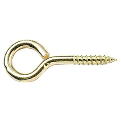 Image of Merriway BH03581 (4 Pcs) EB 75mm (3 inch) Steel Screw In Eye Brass Plated Pack of 4 Pieces