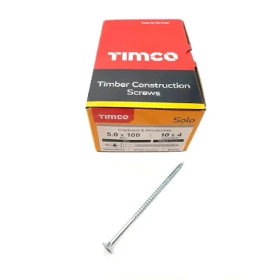 Image of 100 Pcs Silver Wood Screws Double Countersunk General Purpose Long Timber (5mm x 100mm)