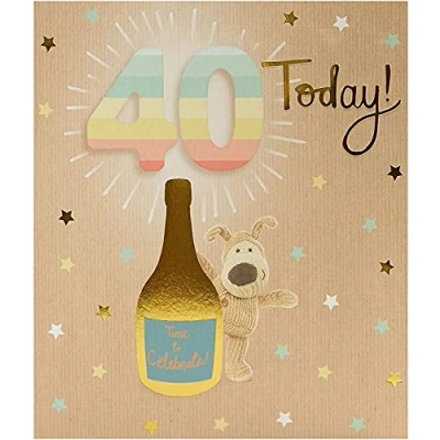Image of Boofle 40th Birthday Card for Him Her Happy