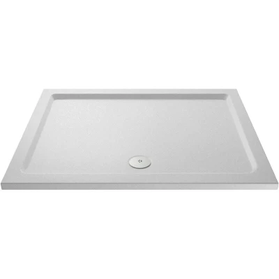 Image of nuie NSR032 Trays Modern Bathroom Slip Resistant Large Rectangular Shower Tray, 760mm x 1400mm, Matt White