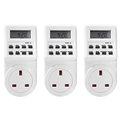 Image of Netagon Electric Appliance Plug in Programmable Digital Timer Socket (24 Hours, 7 Day, Clear LCD Display) (Pack of 3)