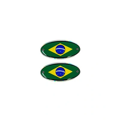 Image of 3D Sticker Oval Brazil Flag