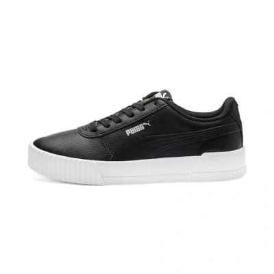 Image of Puma Carina Trainers black/white/silver, Women&#039;s, Size: 6, Black/white/silver leather and imitation