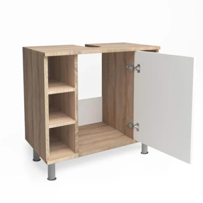 Image of Vicco Sink base cabinet Fynn, Sonoma/White, 60 x 54 cm