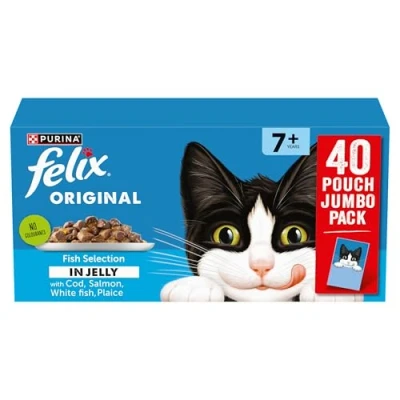 Image of FELIX ORIGINAL Senior Fish Favourites in Jelly Wet Cat Food 40x85g