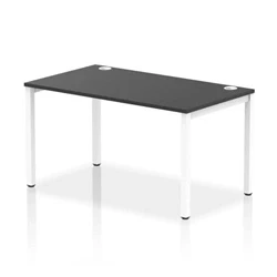 Image of Impulse Bench Single Row 1400 White Frame Office Desk Black