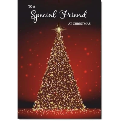 Image of doodlecards Special Friend Christmas Card Red Tree Medium Size for with Plain Envelope