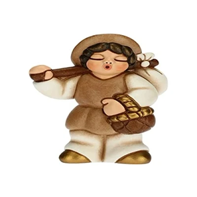 Image of THUN Man Nativity Figure with Bassoon Christmas Home Decorations Classic Line, White Variant Ceramic 6 x 3.8 8 h cm