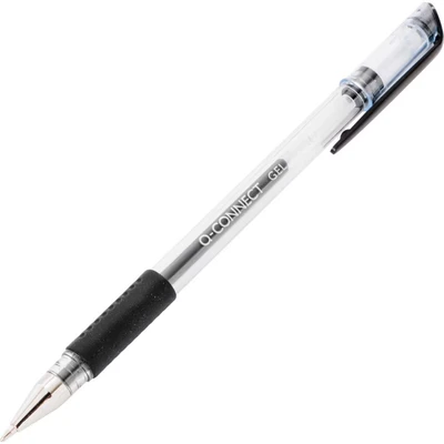 Image of Q Connect Gel Rollerball Pen Medium Black (Pack of 10) KF21716