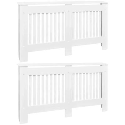 Image of vidaXL Radiator Covers 2 pcs White MDF 152 cm
