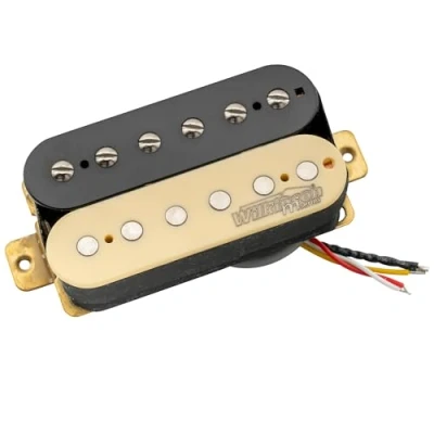Image of Wilkinson WOHZB Ceramic Overwound Open Style Humbucker Neck Pickup for Electric Guitar, Zebra