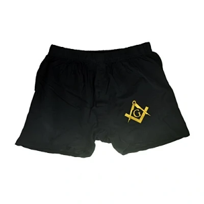 Image of GTR Prestige Giftware Masonic Boxer Shorts with Gold Design G (XL (39 42&quot;))