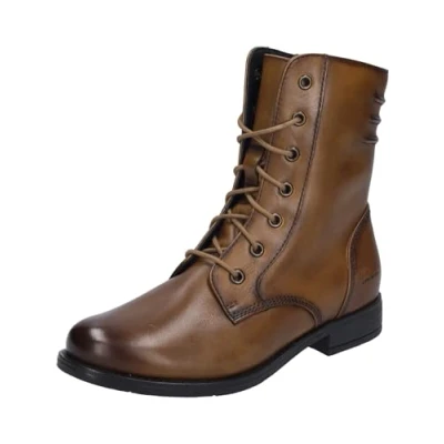 Image of Josef Seibel Simona 01 Women&#039;s Lace Up Ankle Boots, Width G (Normal), Interchangeable Footbed, Cognac, 5 UK
