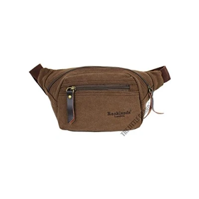 Image of Rocklands London Canvas Brown Waist Pouch Bumbag Money Belt Bag RL42001
