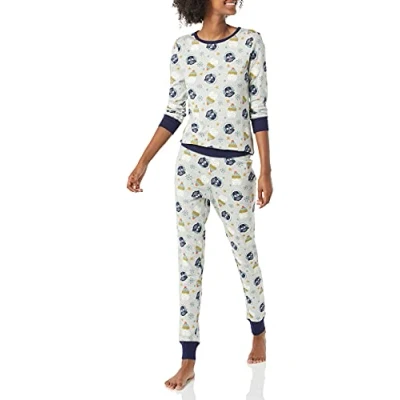 Image of Amazon Essentials Disney Marvel Star Wars Women&#039;s Snug Fit Cotton Pyjama Sleepwear Sets, Winter Womens fit, S