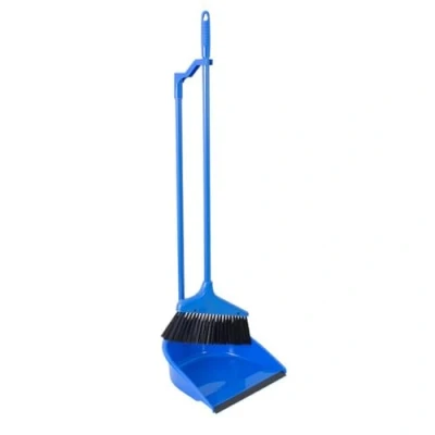 Image of YöL Long Handle Dustpan And Brush 2 Piece Set Dust Upright Broom Blue Sweeping Cleaning