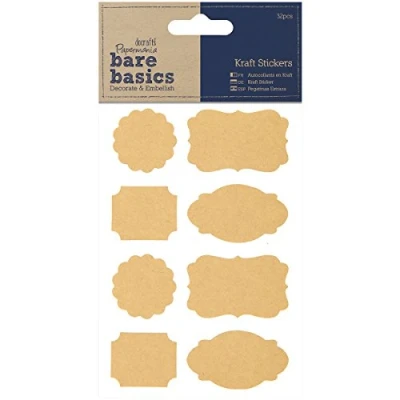 Image of Papermania 32 Piece Bare Basics Kraft Parenthesis Stickers, Brown