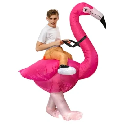 Image of JASHKE Flamingo Costume Inflatable Adult Halloween Costumes Fancy Dress for