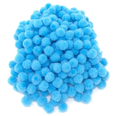 Image of Wedding Touches Blue 10mm Mini Pom Poms Small Fluffy Craft Embelishments (250)