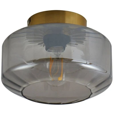 Image of Lindby Hildur ceiling light, smoke grey, glass, Ø 22 cm