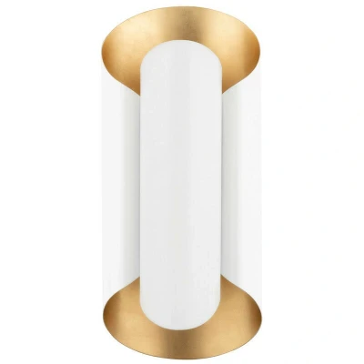 Image of Banks 2 Light Wall Sconce White, Gold