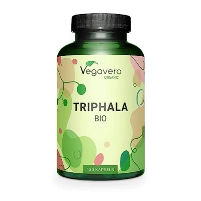 Image of Vegavero Pure Triphala Powder Organic 1300 mg 180 Capsules (3 Month Supply) NO Additives, Lab Tested Ayurveda Products Gut Health Supplements &amp; Immune System Booster Vegan