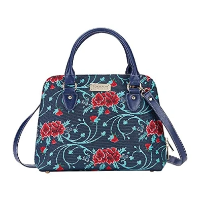 Image of Signare Tapestry Handbags Shoulder bag and Crossbody Bags for women with Floral Design (Frida Kahlo Carnation)