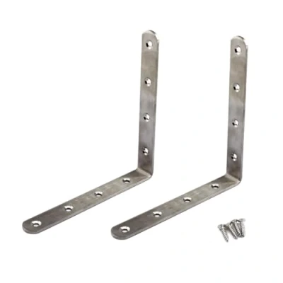 Image of (2 Pieces) 150x150x20x3mm Angle Connector Corner Brackets (Thickness 3mm) Stainless Steel L Shape Brace with Screws