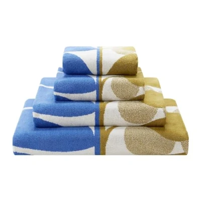 Image of Orla Kiely Bathroom Towels in Stem Bloom Duo, Blue FawnSize: Bath Towel, 70x125cm