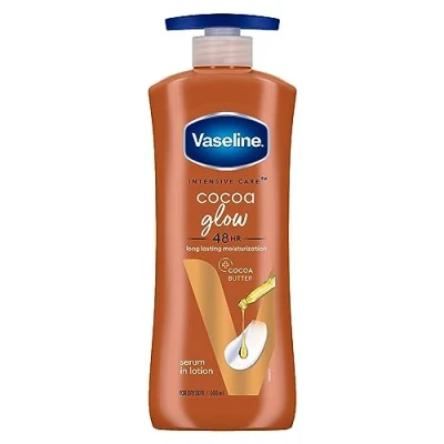 Image of Vaseline Intensive Care Cocoa Glow Serum in Lotion, 600ml, with Pure &amp; Shea Butter, 48Hr Moisturization