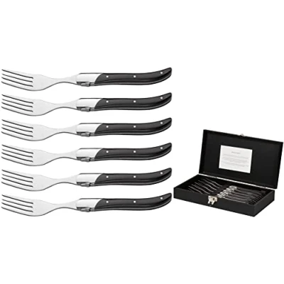 Image of Jay Hill Steak Forks Laguiole Black 6 Pieces