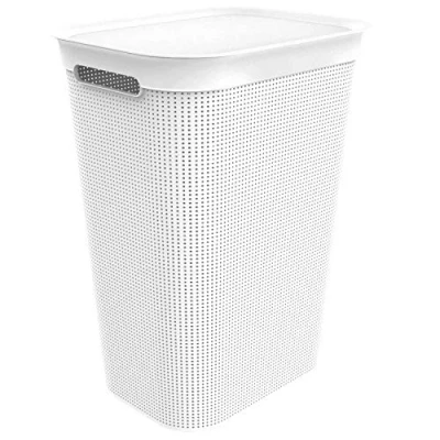 Image of Rotho, Brisen, Laundry collector 50 l, Plastic (PP) BPA free, mistletoe white, 50l (43,1 x 34,0 52,9 cm)