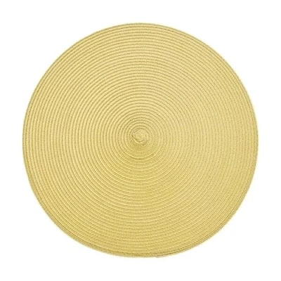 Image of Walton &amp; Co Saffron Circular Ribbed Placemat