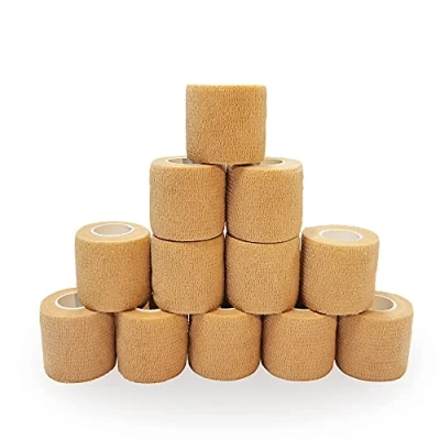 Image of Cohesive Bandages 5cm x 4.5m, Self Adhesive Bandage Tape Vet Wrap for First Aid, Sports Protection and Wrist, Ankle Sprains &amp; Swelling (Beige)