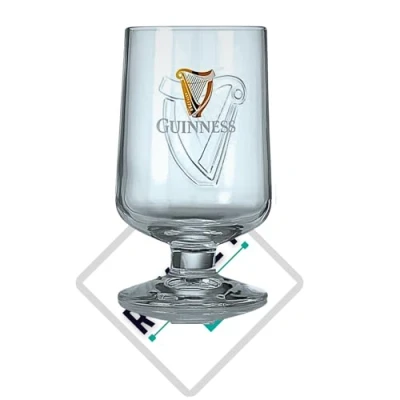 Image of Guinness Stemmed Chalice Embossed Roxley 420ml X1 Beer Lager Pint Glass Glasses Man Cave 14oz Pub Club