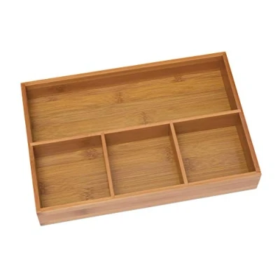 Image of Lipper International 824, Bamboo Wood 4 Compartment Organizer Tray, 11 5/8&quot; x 7 7/8&quot; 1 3/4&quot;