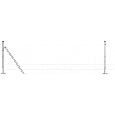 Image of vidaXL Euro Fence with 7 Flanged Posts 0.4x10 m Galvanised Steel