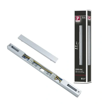 Image of Paulmann 97765 URail middle feed 304x18mm max. 1000/1000W chrome matt rail system