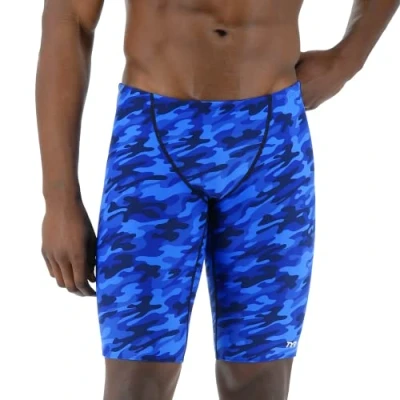 Image of TYR Men&#039;s Durafast Elite Athletic Jammer Swimsuit Swim Trunks, Blue Camo, 38