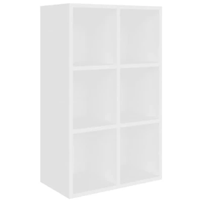 Image of vidaXL White Book Cabinet/Sideboard Engineered Wood, Freestanding Organiser Shelf for Living Room/Bedroom/Office