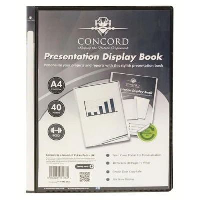 Image of Pukka Pad A4 Presentation Display Book Rigid Cover 40 Pockets 6 Pack