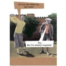 Image of Humorous Birthday Card Golfer, I&#039;ve Forgotten Already from The Riff Range (PIG RW1022A)