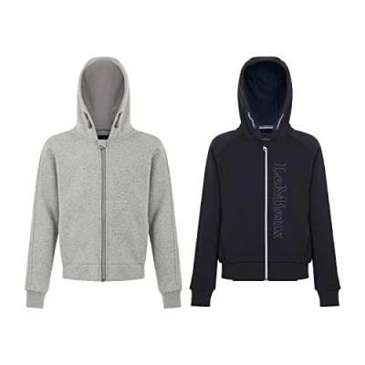 Image of LeMieux Young Rider Hollie Hoodie in Grey Marl Kid&#039;s Zip Up Side Pockets Soft Touch Relaxed Fit 11 12 Years