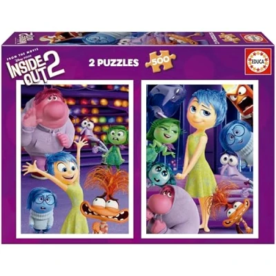 Image of Educa Cardboard Puzzles with 500 Pieces The Pictures of Inside Out 2, Fun in Double Game for Children Aged 14 and up (20101), Varié
