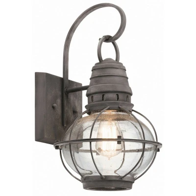 Image of Bridge Point 1 Light Medium Outdoor Wall Lantern Zinc IP44, E27
