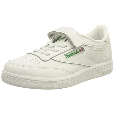 Image of Reebok Unisex Kids Club C 1v Sneakers, White Glen Green Vector Blue, 12.5 UK Child