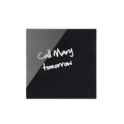 Image of Bi Office Glass Memo Tile Board, Black, 48 x cm