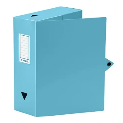 Image of Viquel Class Doc Box File Polypropylene Spine 100 mm Blue Turquoise